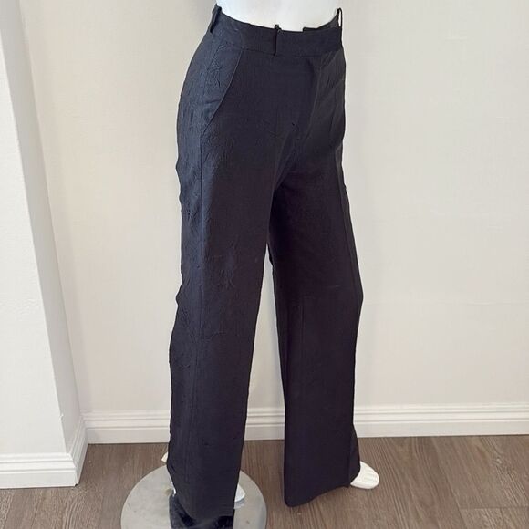 Vintage Plein Sud Black High-Waisted Textured Dress Pants Made in France 36/4 - Picture 1 of 9